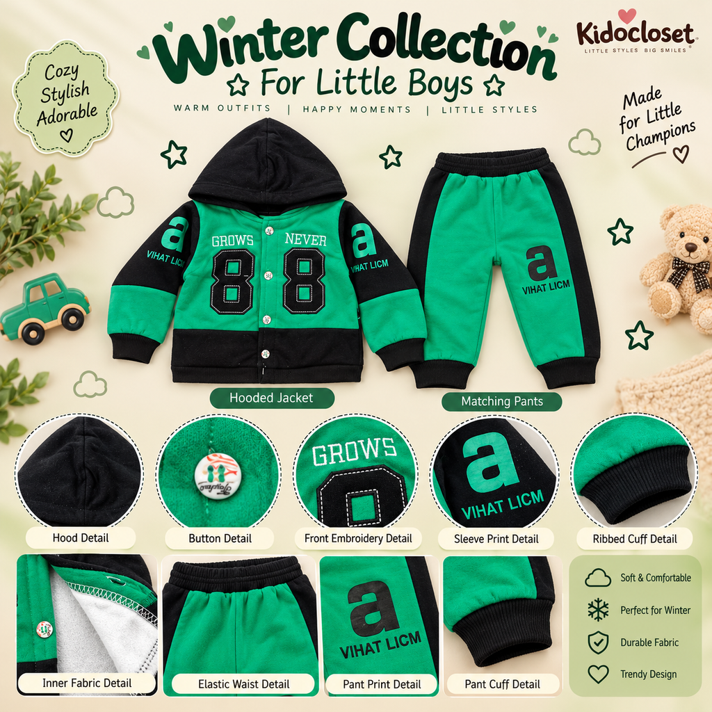 Kids Hooded Tracksuit Set – Stylish Two-Piece Outfit
