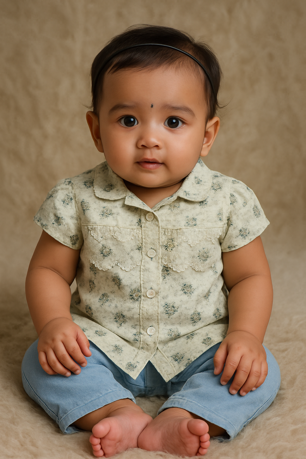 Girls Floral Lace Top & Pant Set