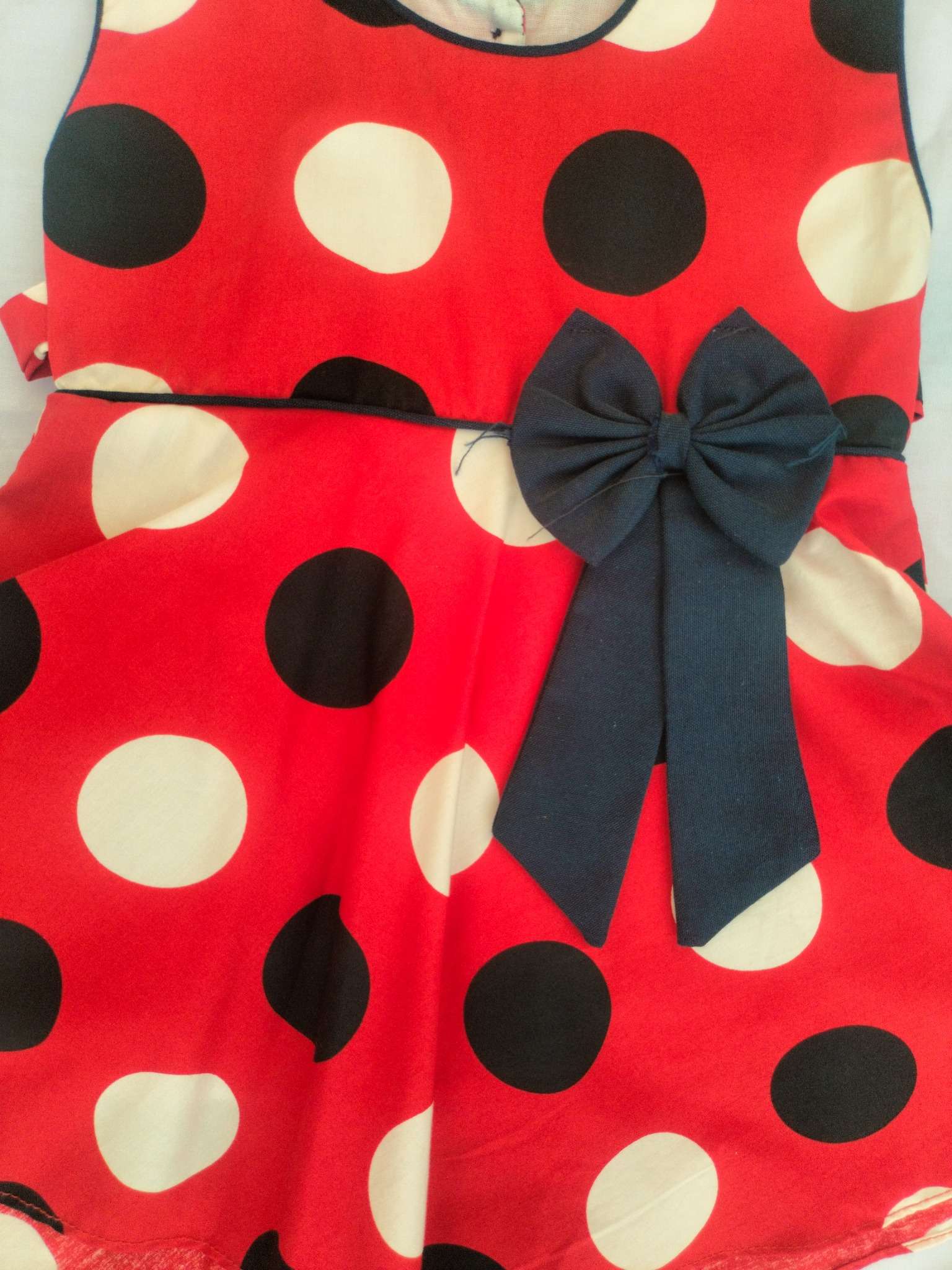 Girls Polka Dot Tunic Top & Leggings Set with Bow Detail