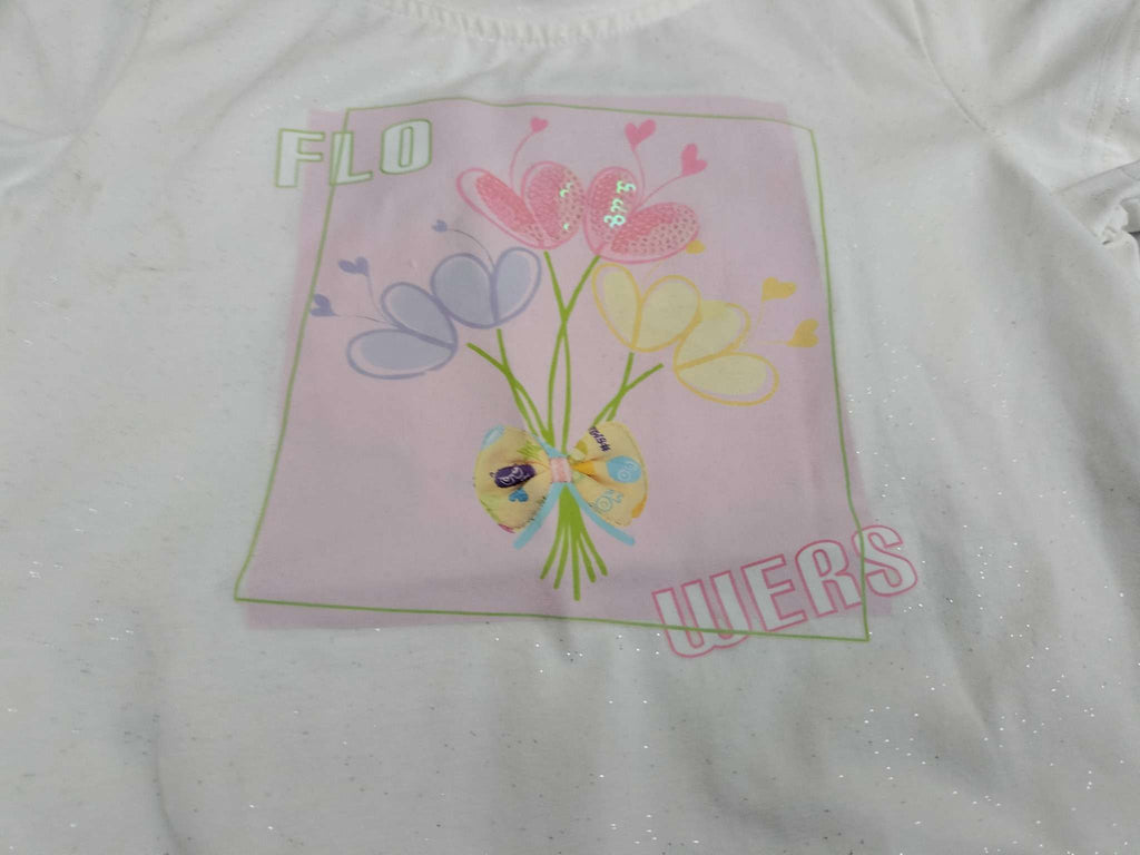 Girls Floral Sparkle T-Shirt – Soft & Stylish Everyday Wear