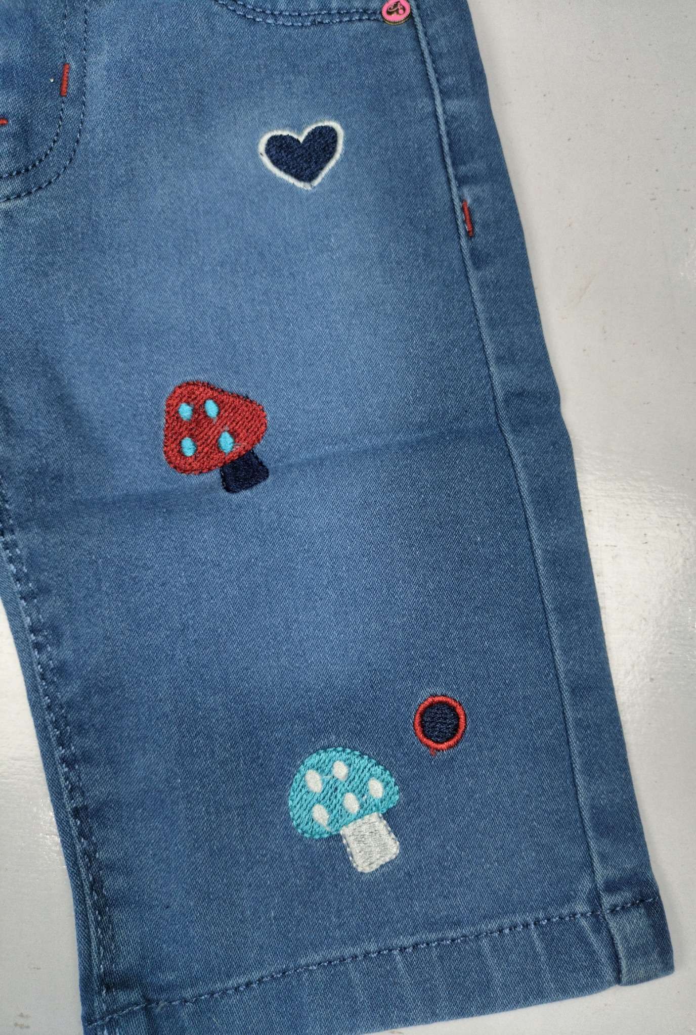 Embroidered Denim Shorts for Little Trendsetters